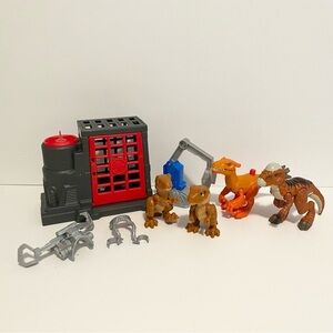 Jurassic Park World Dinosaurs Figures Lot Cage Trapper Imaginext Fisher Price